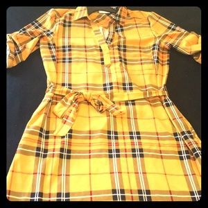 Mustard colored  plaid dress